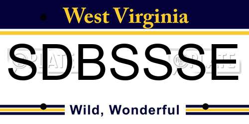 SDBSSSE West Virginia License Plate