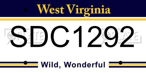 SDC1292 West Virginia License Plate