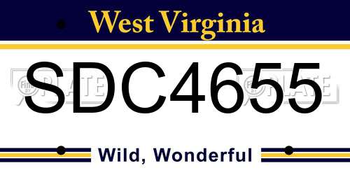 SDC4655 West Virginia License Plate
