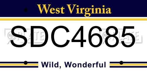 SDC4685 West Virginia License Plate