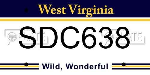 SDC638 West Virginia License Plate