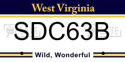 SDC63B West Virginia License Plate
