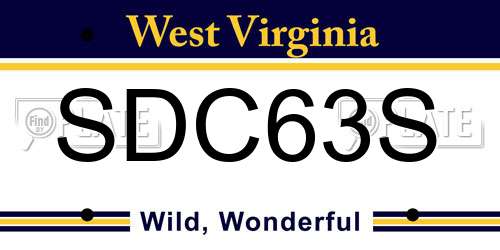 SDC63S West Virginia License Plate