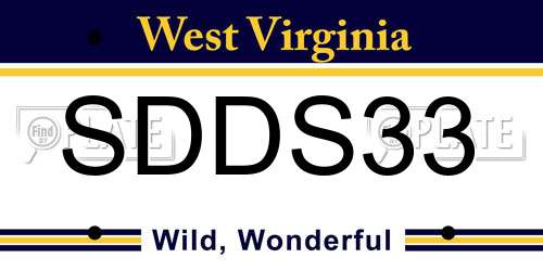 SDDS33 West Virginia License Plate