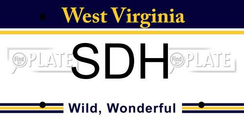 SDH West Virginia License Plate