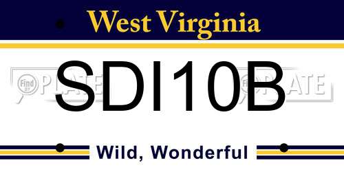 SDI10B West Virginia License Plate