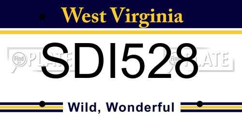 SDI528 West Virginia License Plate
