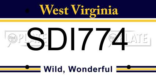 SDI774 West Virginia License Plate