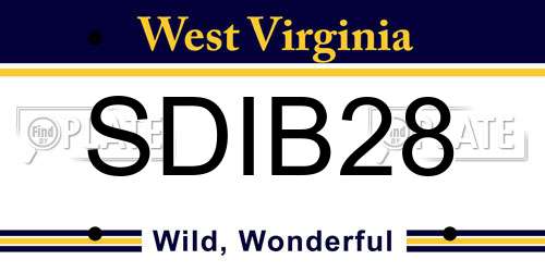 SDIB28 West Virginia License Plate