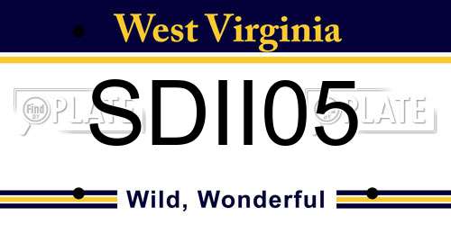 SDII05 West Virginia License Plate