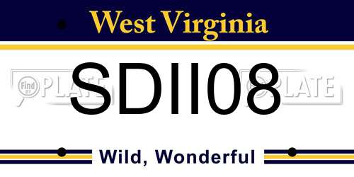 SDII08 West Virginia License Plate