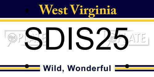 SDIS25 West Virginia License Plate