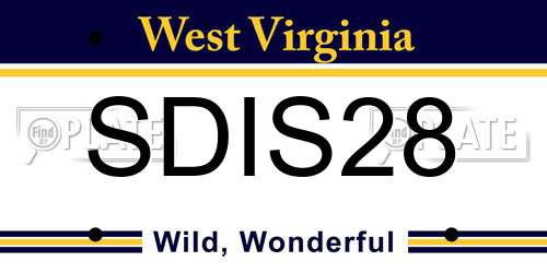 SDIS28 West Virginia License Plate