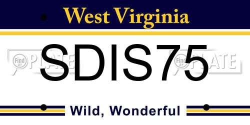 SDIS75 West Virginia License Plate