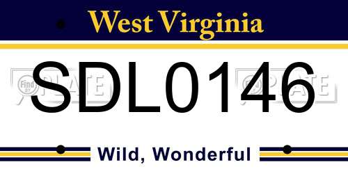 SDL0146 West Virginia License Plate
