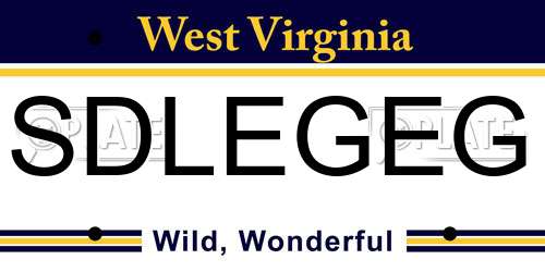 SDLEGEG West Virginia License Plate