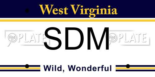 SDM West Virginia License Plate
