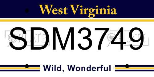 SDM3749 West Virginia License Plate