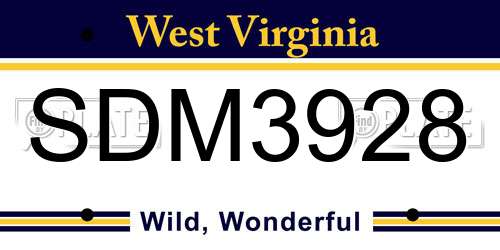 SDM3928 West Virginia License Plate
