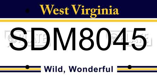 SDM8045 West Virginia License Plate