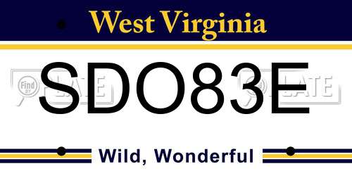 SDO83E West Virginia License Plate