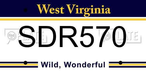 SDR570 West Virginia License Plate