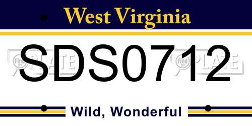 SDS0712 West Virginia License Plate