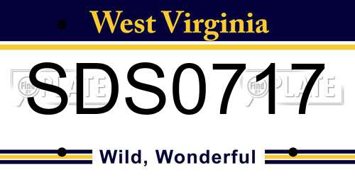 SDS0717 West Virginia License Plate