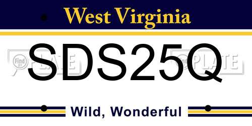 SDS25Q West Virginia License Plate