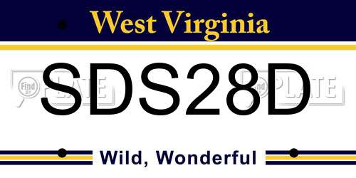 SDS28D West Virginia License Plate