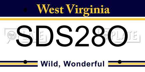 SDS28O West Virginia License Plate