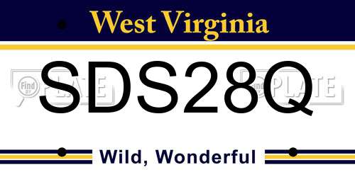 SDS28Q West Virginia License Plate