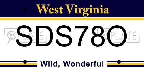 SDS78O West Virginia License Plate