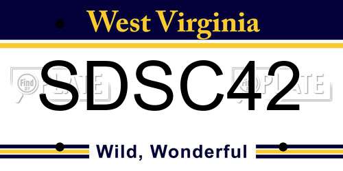SDSC42 West Virginia License Plate