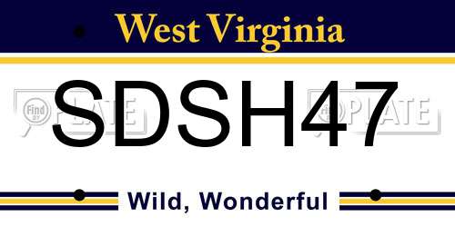 SDSH47 West Virginia License Plate