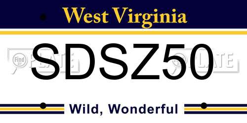 SDSZ50 West Virginia License Plate