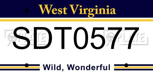 SDT0577 West Virginia License Plate