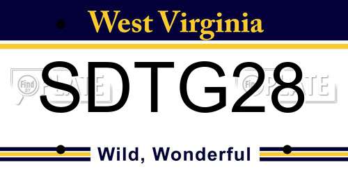 SDTG28 West Virginia License Plate