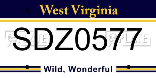 SDZ0577 West Virginia License Plate