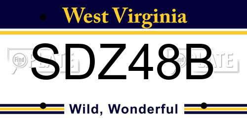 SDZ48B West Virginia License Plate