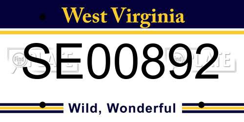 SE00892 West Virginia License Plate