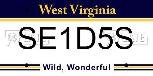 SE1D5S West Virginia License Plate