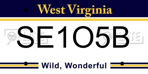 SE1O5B West Virginia License Plate