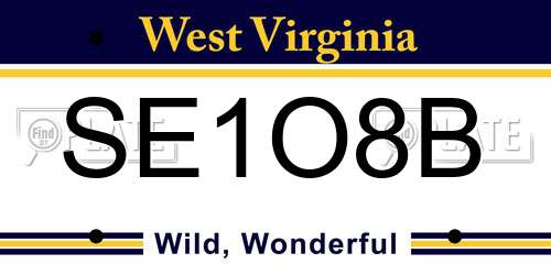 SE1O8B West Virginia License Plate