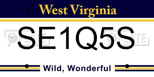 SE1Q5S West Virginia License Plate