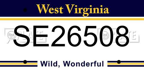 SE26508 West Virginia License Plate