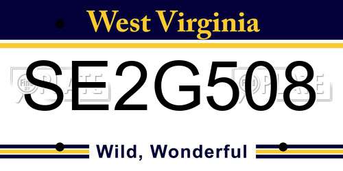 SE2G508 West Virginia License Plate