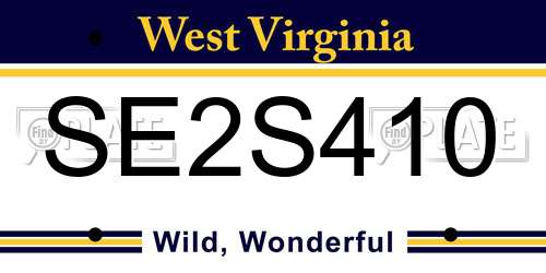 SE2S410 West Virginia License Plate