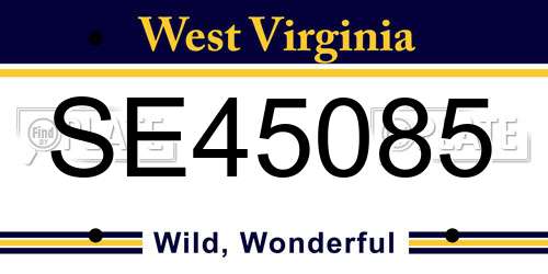 SE45085 West Virginia License Plate