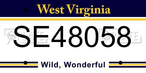 SE48058 West Virginia License Plate